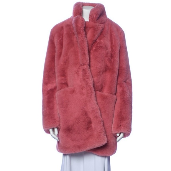 Apparis Pink Faux Fur Coat - Picture 1 of 3